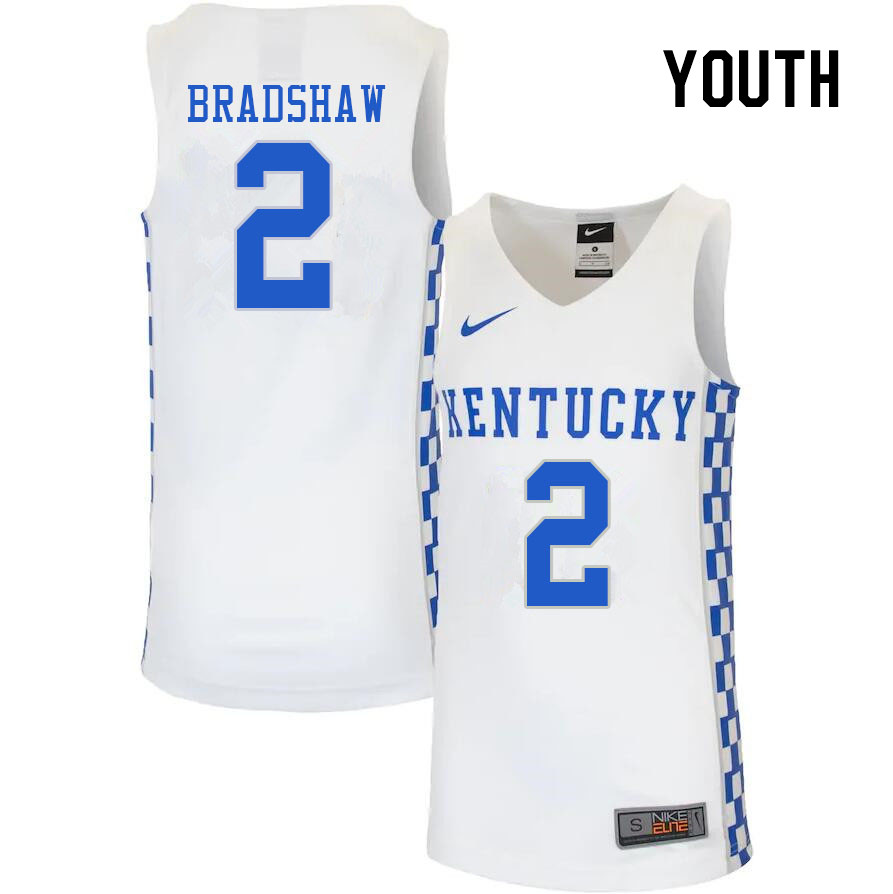 Youth #2 Aaron Bradshaw Kentucky Wildcats College Basketball Jerseys Stitched Sale-White
